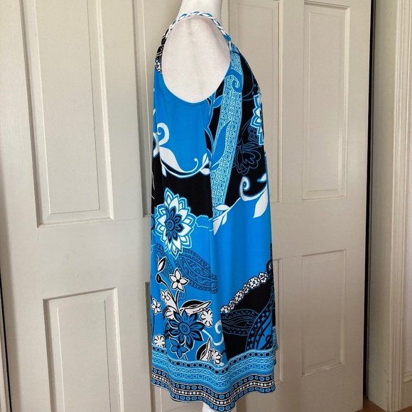 Boston Proper Pop-Art Halter Dress w Fun Plastic Chain Straps  SZ 12 - Picture 5 of 12